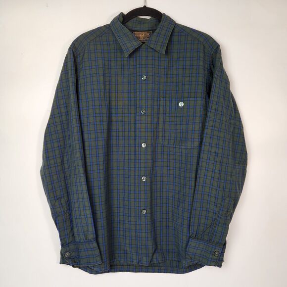 VTG Pendleton Button Down Shirt Mens M 100% Virgin Wool Plaid Eclectic‎ Gorpcore - Picture 1 of 11